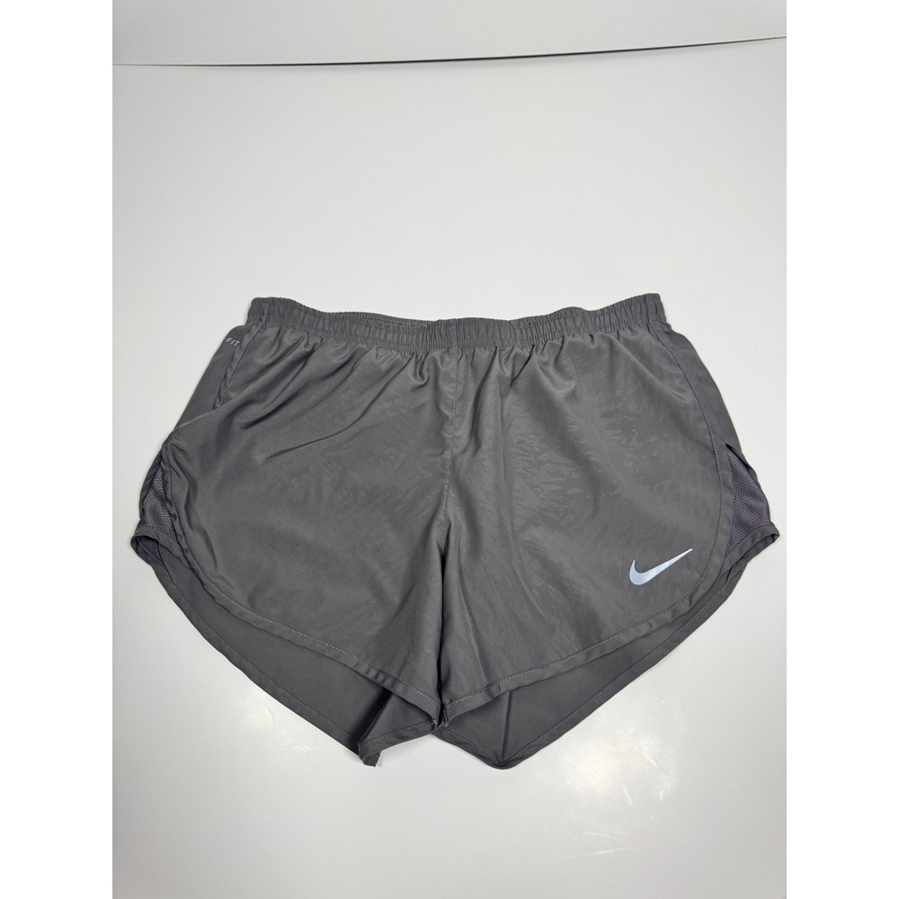 Nike Dri Fit Tempo Running Shorts Womens Medium Gray Brief Lined‎ Athletic Wear